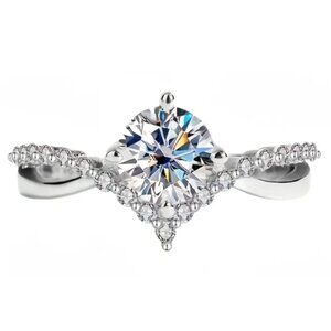 1 Carat Moissanite Center Stone & 925 Sterling Silver Setting Wedding Ring